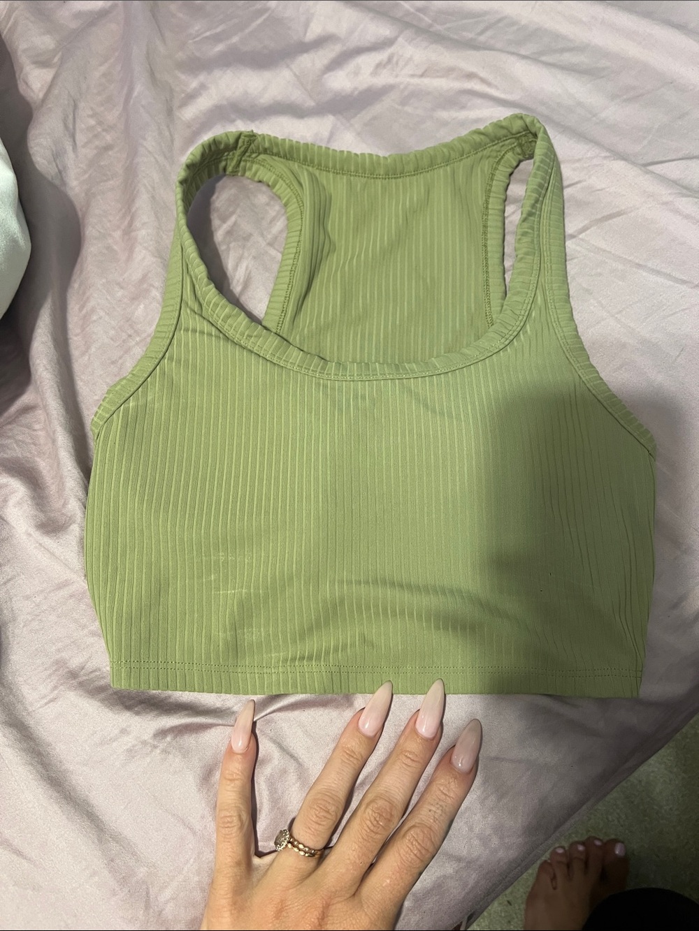 all in motion Olive Green Ribbed Racerback Sports Bra